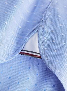 Camisa Tommy Hilfiger Melange Diamond Dobby Azul
