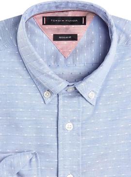 Camisa Tommy Hilfiger Melange Diamond Dobby Azul