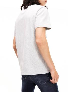 Camiseta Tommy Jeans Flag Gris Para Hombre