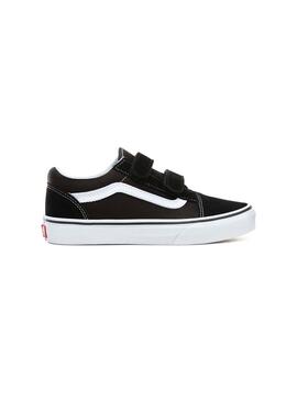 Zapatillas Vans Old Skool Velcro Negro Niña y Niño