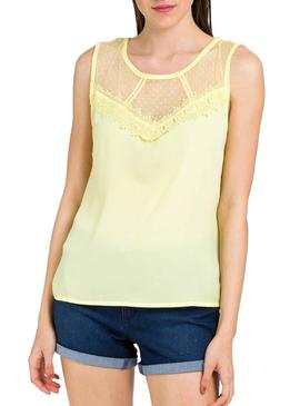 Camiseta Naf Naf Plumeti Amarillo Mujer