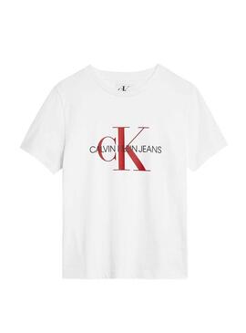 Camiseta Calvin Klein Monogram Blanco Niña