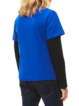 Camiseta Calvin Klein Box Logo Azul Niño