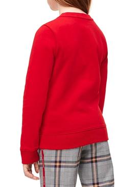 Sudadera Calvin Klein Triple Logo Rojo Para Niña