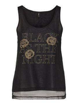 Top Only Party Mesh Negro Mujer