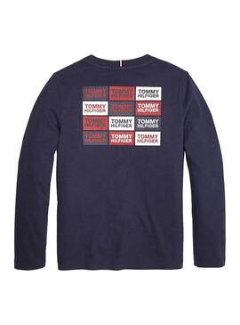 Camiseta Tommy Hilfiger Box Print Marino Niño