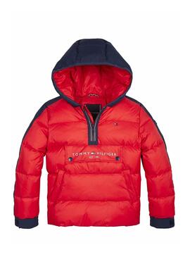 Cazadora Tommy Hilfiger Mixed Popover Rojo Niños