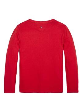 Camiseta Tommy Hilfiger Essential Logo Rojo Niña