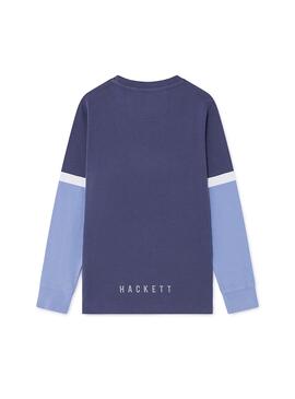 Camiseta Hackett AMR Split Azul Para Niño