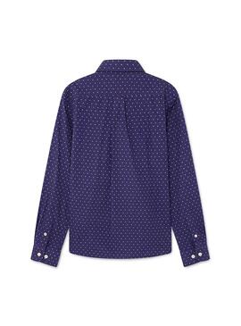 Camisa Hackett Multi Print Azul Para Niño