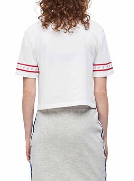 Camiseta Calvin Klein Monogram Tape Blanco Mujer