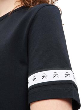Camiseta Calvin Klein Monogram Tape Negro Mujer