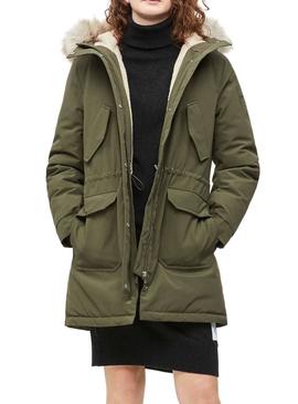 Parka Calvin Klein De Plumas Verde Para Mujer