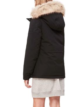 Parka Calvin Klein Short Nylon Negro Mujer