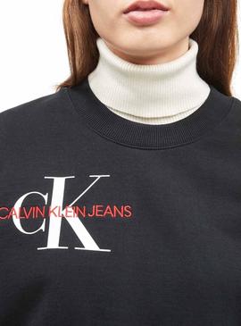 Sudadera Calvin Klein Washed Monogram Over Mujer