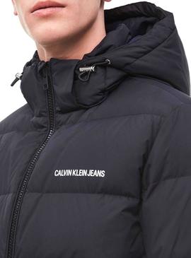Plumífero Calvin Klein Hooded Negro Para Hombre