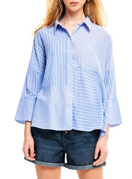 Camisa Only Grace Rayas Azul Mujer