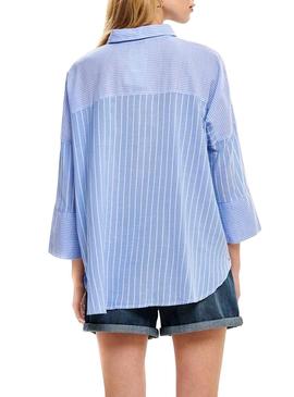 Camisa Only Grace Rayas Azul Mujer