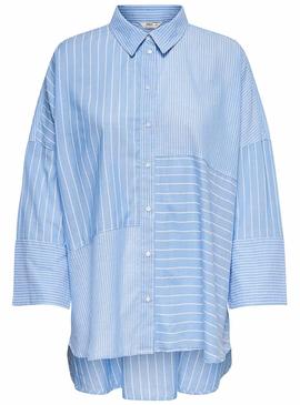 Camisa Only Grace Rayas Azul Mujer