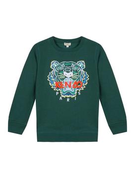 Sudadera Kenzo Tiger Verde Para Niño