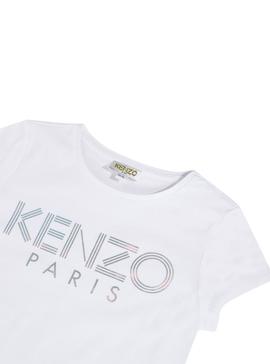 Camiseta Kenzo Logo JG Blanco Para Niña