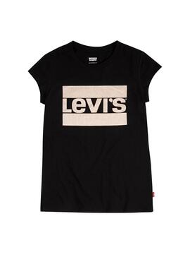 Camiseta Levis Sportswear Logo Negro Para Niña