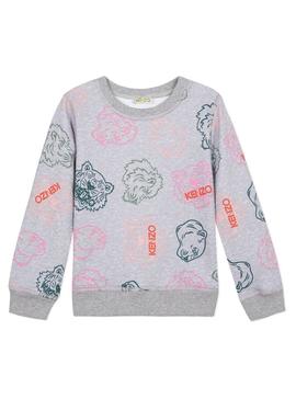 Sudadera Kenzo Guita Gris Para Niña