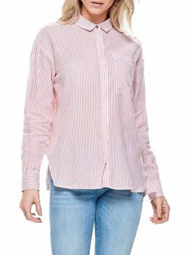 Camisa Only Carry Rayas Rojo Mujer