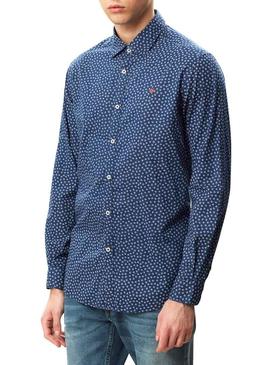 Camisa Napapijri Gassim Print Azul Para hombre