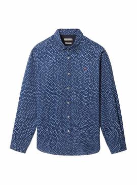 Camisa Napapijri Gassim Print Azul Para hombre