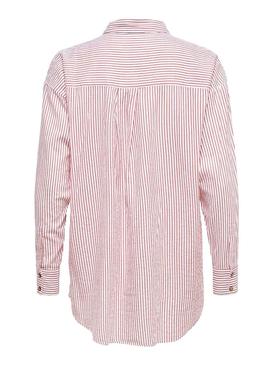 Camisa Only Carry Rayas Rojo Mujer