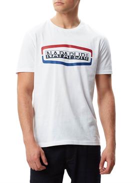 Camiseta Napapijri Soggy SS Blanco Para Hombre