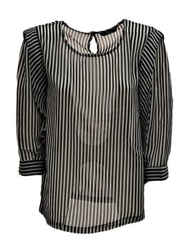 Blusa Only Nora Stripes Negro Mujer