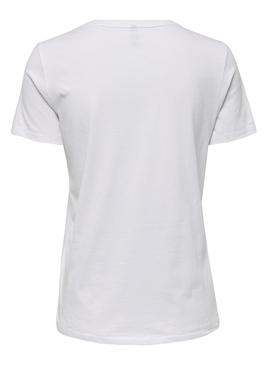 Camiseta Only Kita Print Blanco Mujer