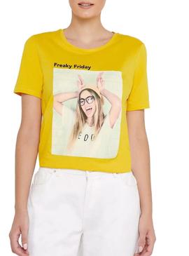 Camiseta Only Weekday Amarillo Mujer