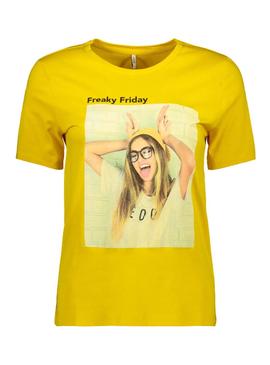 Camiseta Only Weekday Amarillo Mujer