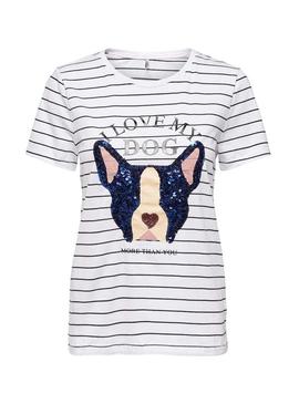 Camiseta Only Kita Print Listas Blanco Para Mujer