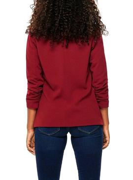 Blazer Only Carolina 3/4 Granate Para Mujer