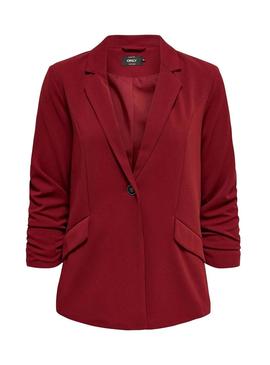 Blazer Only Carolina 3/4 Granate Para Mujer