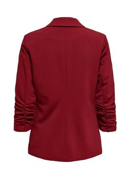 Blazer Only Carolina 3/4 Granate Para Mujer