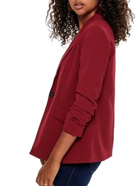 Blazer Only Carolina 3/4 Granate Para Mujer