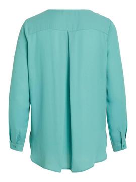 Camisa Vila Vilucy Oil Blue Para Mujer