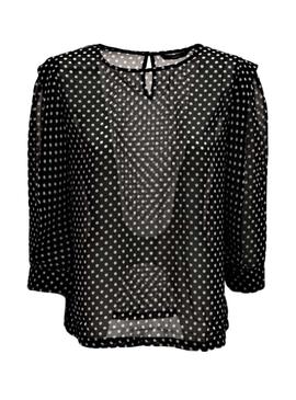 Blusa Only Nora Negro Lunares Mujer