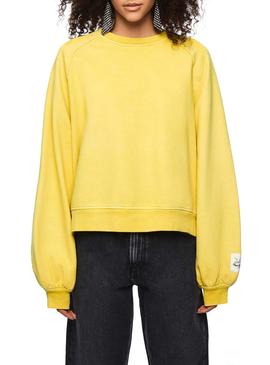 Sudadera Pepe Jeans Lidia Amarillo Mujer Dua Lipa