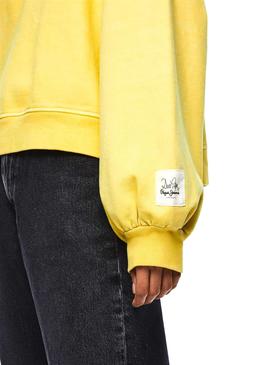 Sudadera Pepe Jeans Lidia Amarillo Mujer Dua Lipa