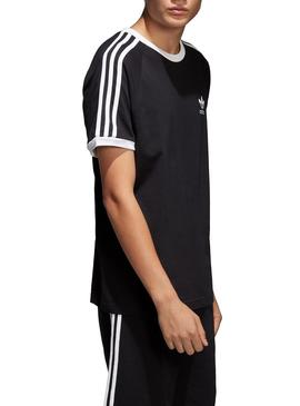 Camiseta Adidas 3 Stripes Negro Para Hombre