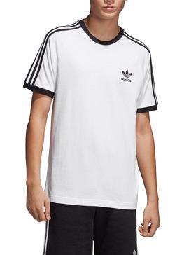 Camiseta Adidas 3 Stripes Blanco Hombre