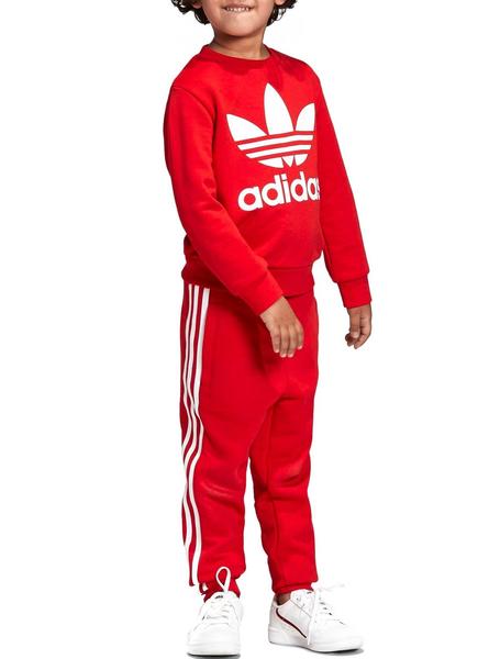 Chandal Adidas Crew Rojo Niño