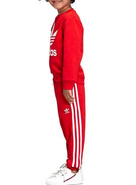 Chandal Adidas Crew Rojo Niño