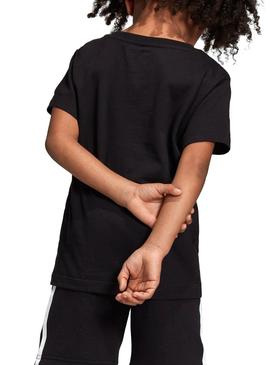 Camiseta Adidas Trefoil Negro Niño y Niña